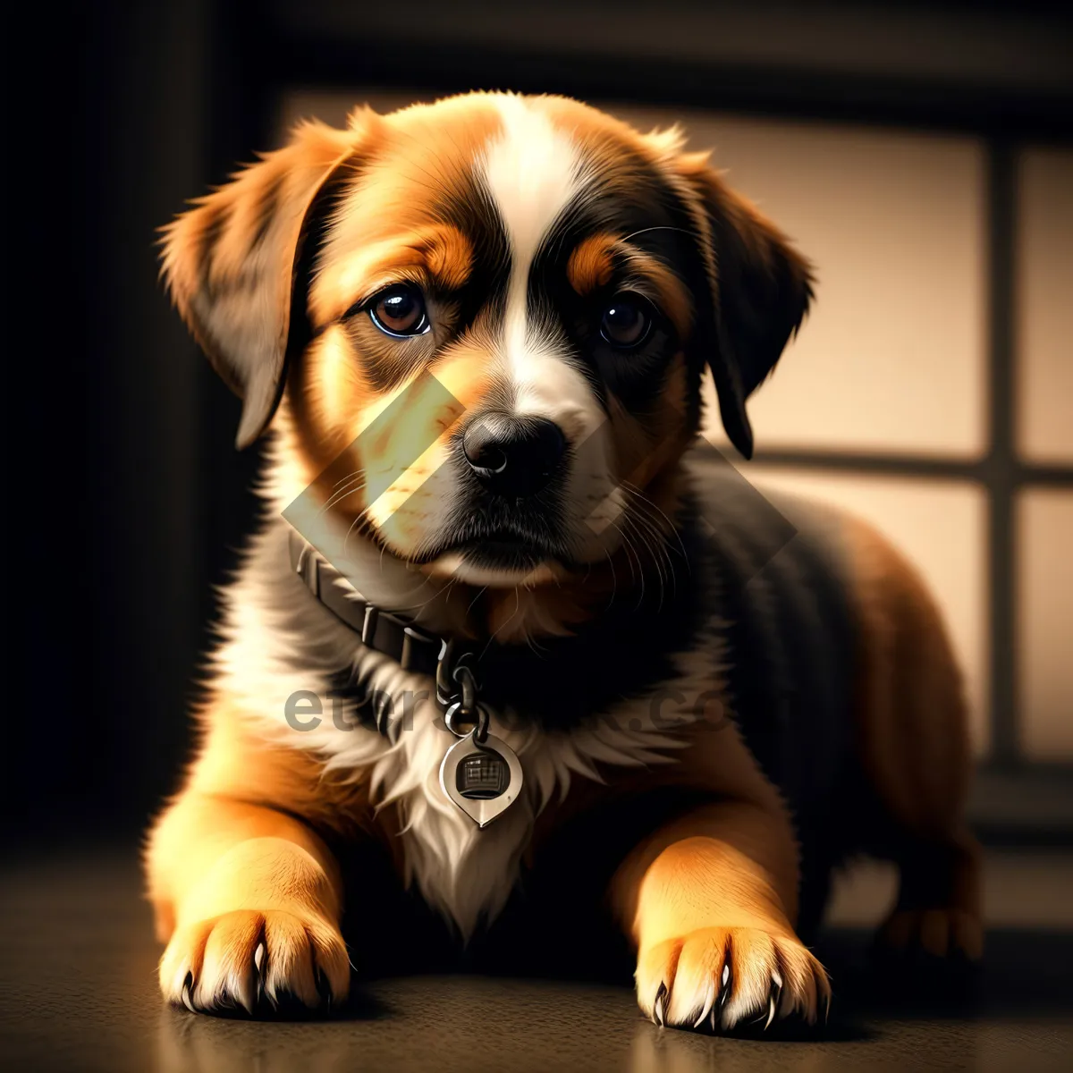 Picture of Cute Golden Retriever Puppy in Studio