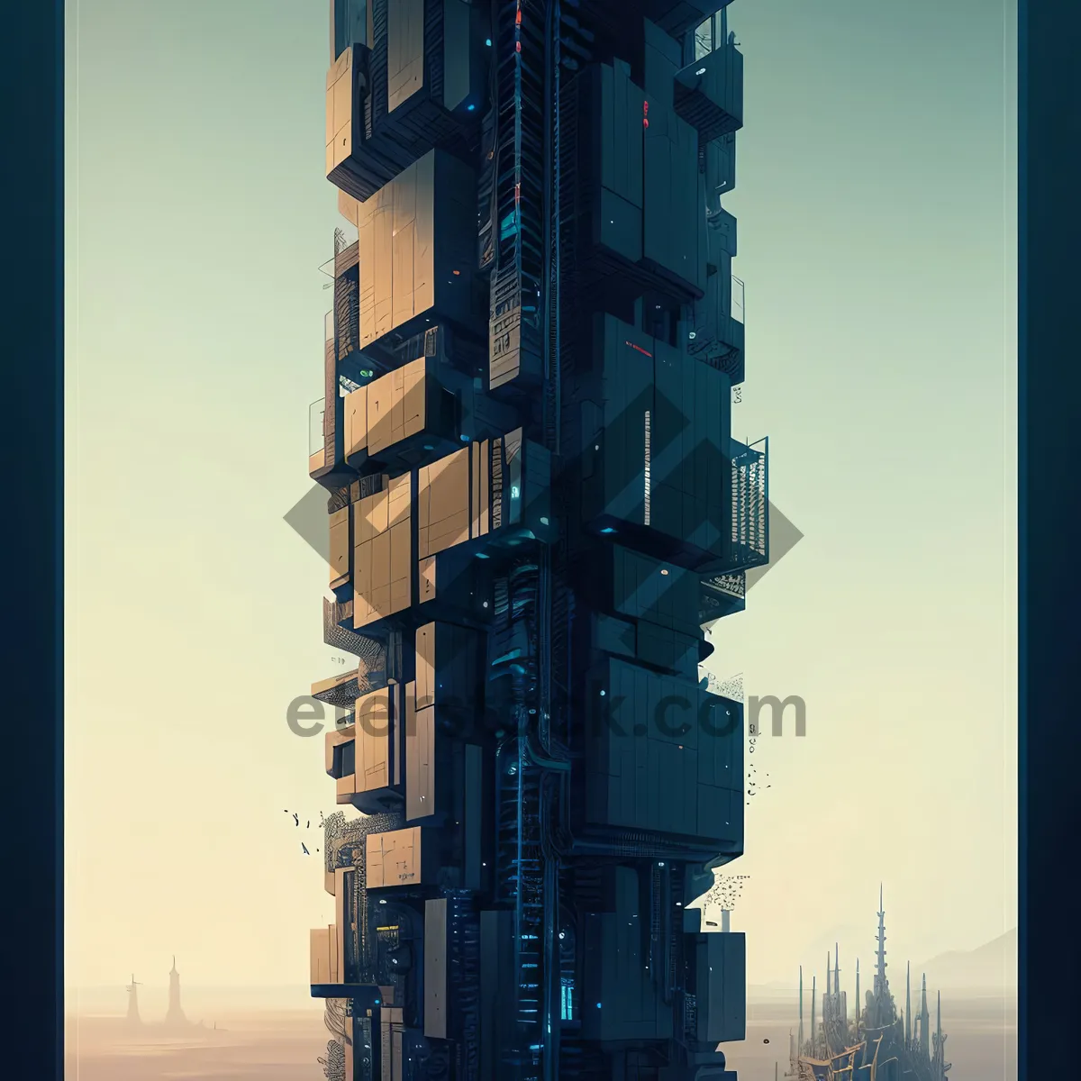 Picture of Skybound Steel Tower Pierces the Urban Landscape