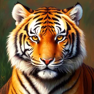 Fierce Jungle Predator: Striped Tiger in the Wild
