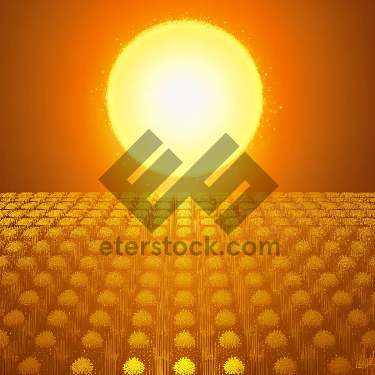 Picture of Radiant Celebration: Golden Glowing Sunburst Wallpaper