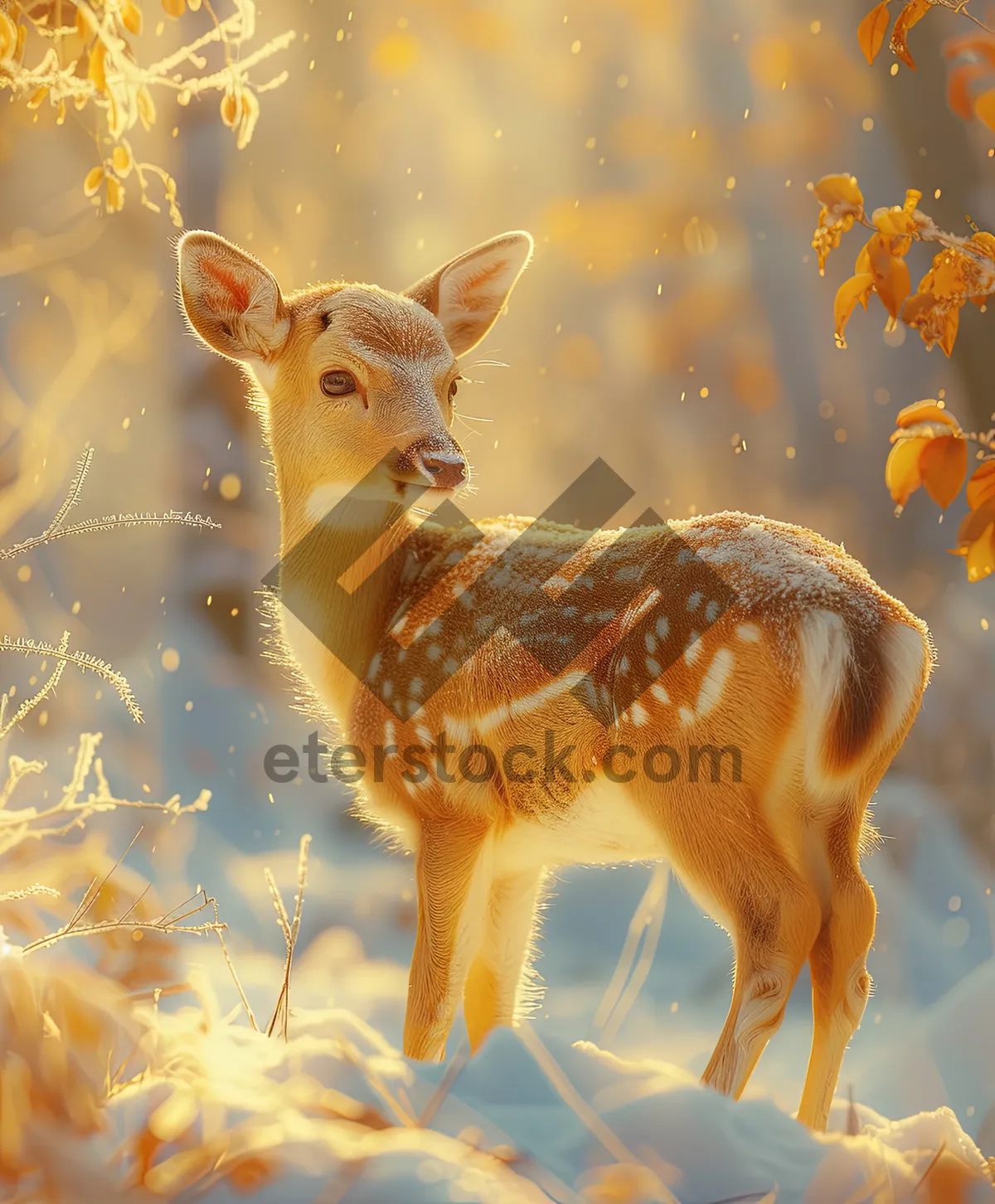 Picture of Whitetail Deer in Forest Wildlife Preserve