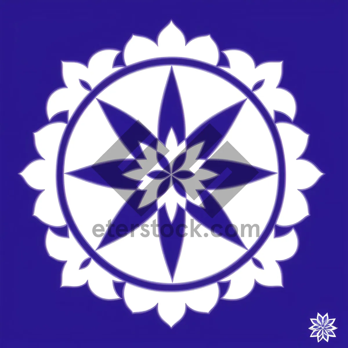 Picture of Frosty Snowflake Design: Ornamented Winter Symbol