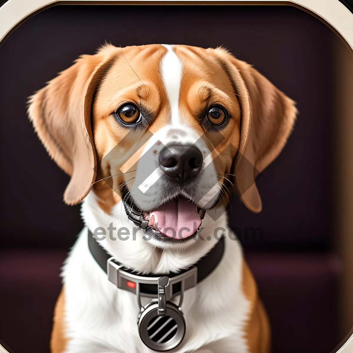 Picture of Brown Boxer Puppy Sitting: Cute Purebred Dog Portrait