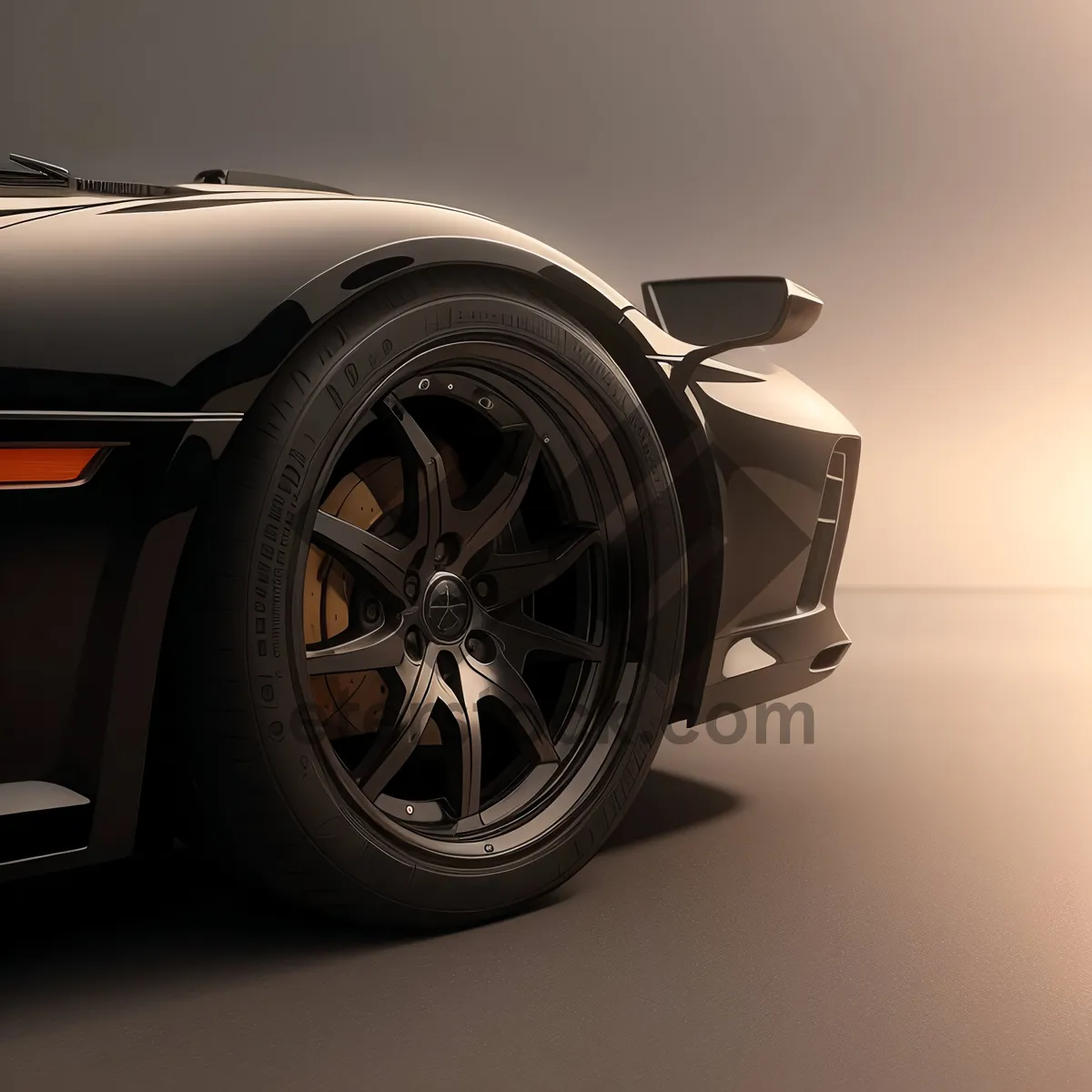 Picture of Speed Machine: Modern Sport Car with Shiny Black Wheels