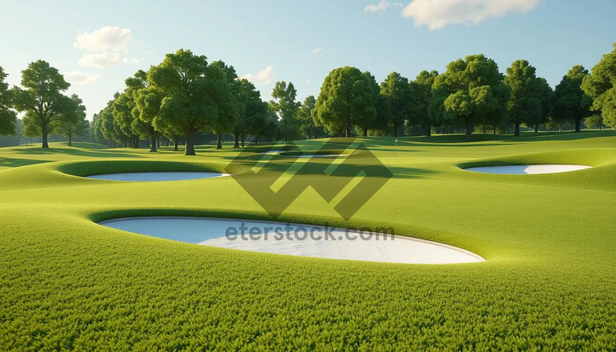 Picture of Scenic Golf Course with Rapeseed Field as Fairway