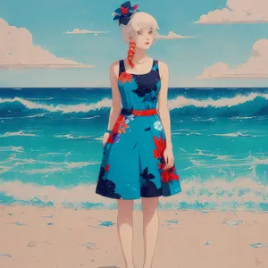 Sunny Beach Vacation - Stylish Swimwear by the Sea