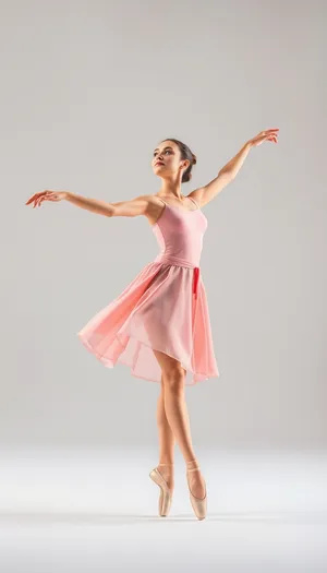 Beautiful fashion model posing with graceful dance moves