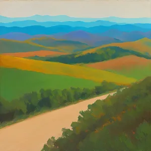 Serenity in the Sun: Vast Rural Landscape with Mountains