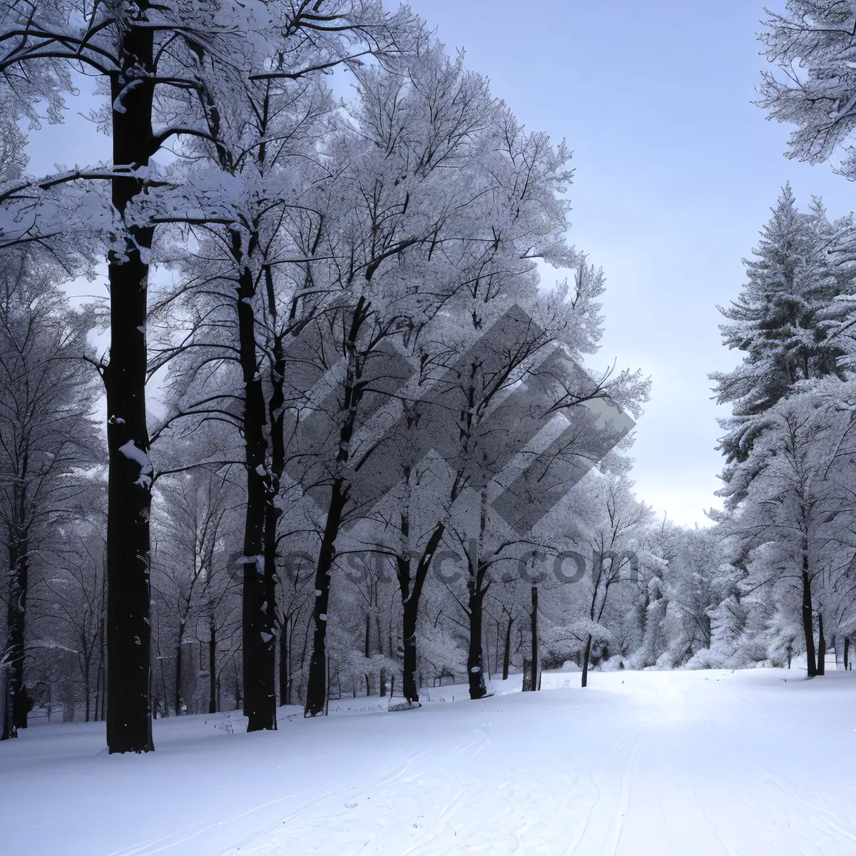 Picture of Frosty Winter Wonderland: Majestic Snow-Covered Forest Scene