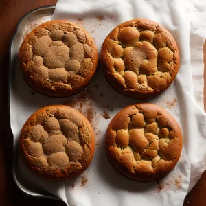 Chocolate cake and cookies on plate