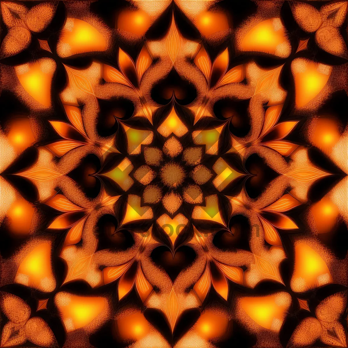 Picture of Orange Pumpkin Fractal Design Wallpaper - Graphic Element