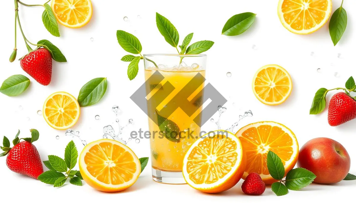 Picture of Refreshing Citrus Fruit Tea Drink With Orange and Lemon