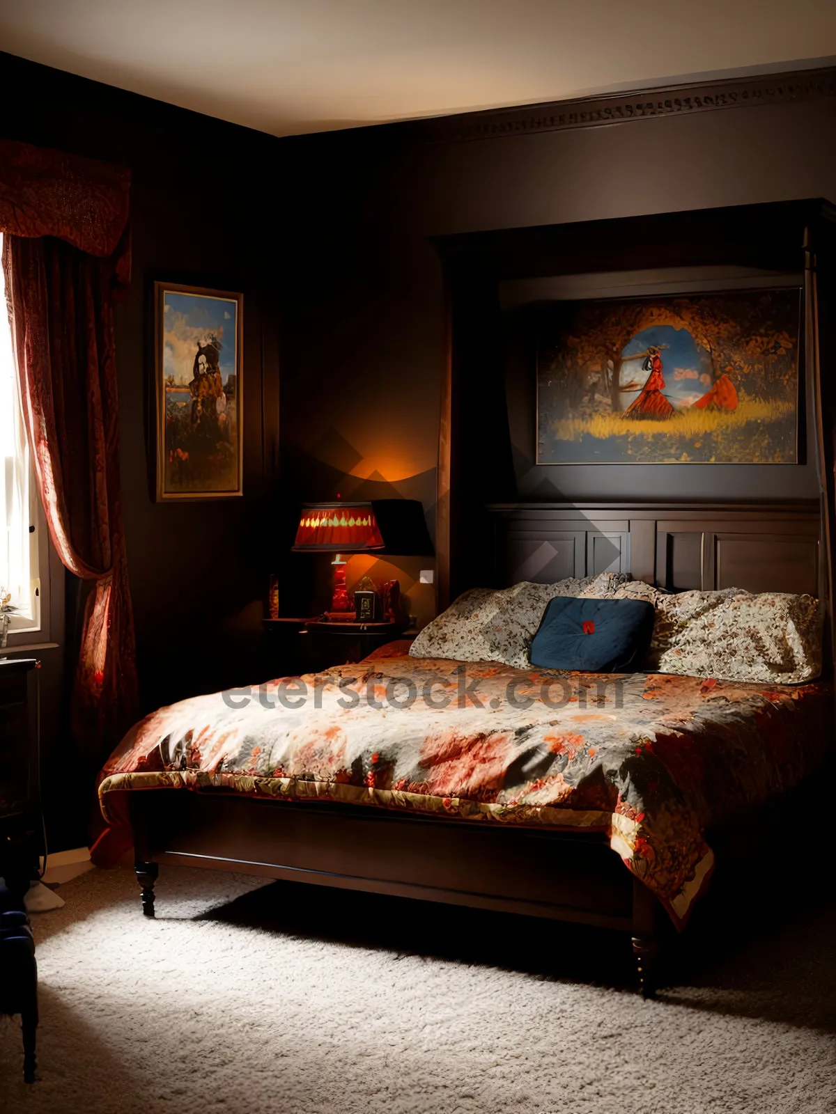 Picture of Modern Luxury Bedroom with Cozy Four-Poster Bed