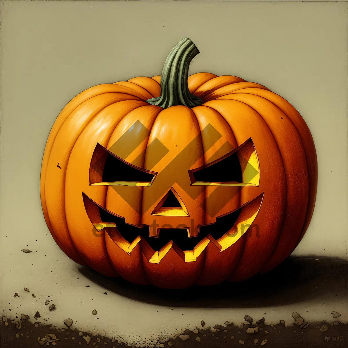 Picture of Festive jack-o'-lantern illuminating the autumn night