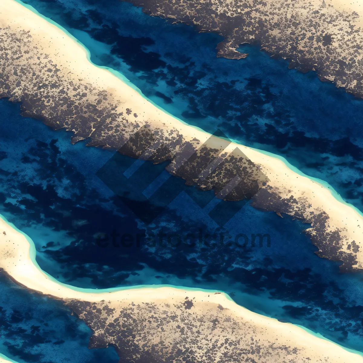 Picture of Tranquil Turquoise Seascape with Sandy Beach and Palm Trees