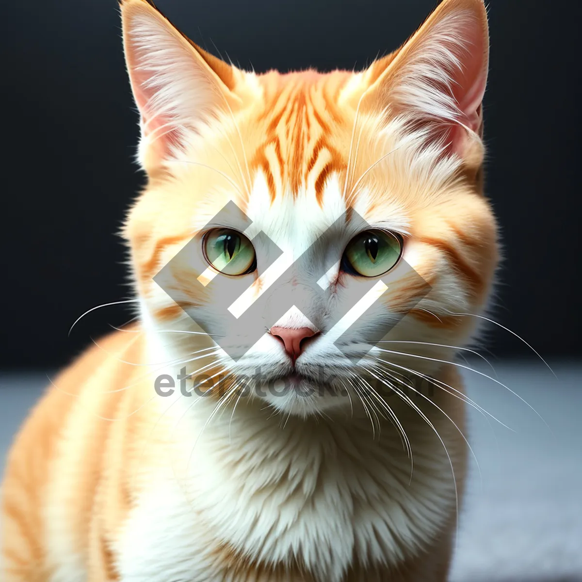 Picture of Fluffy Tabby Kitten with Adorable Blue Eyes.