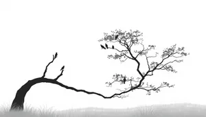 Spring Tree Silhouette in Sky Season Design