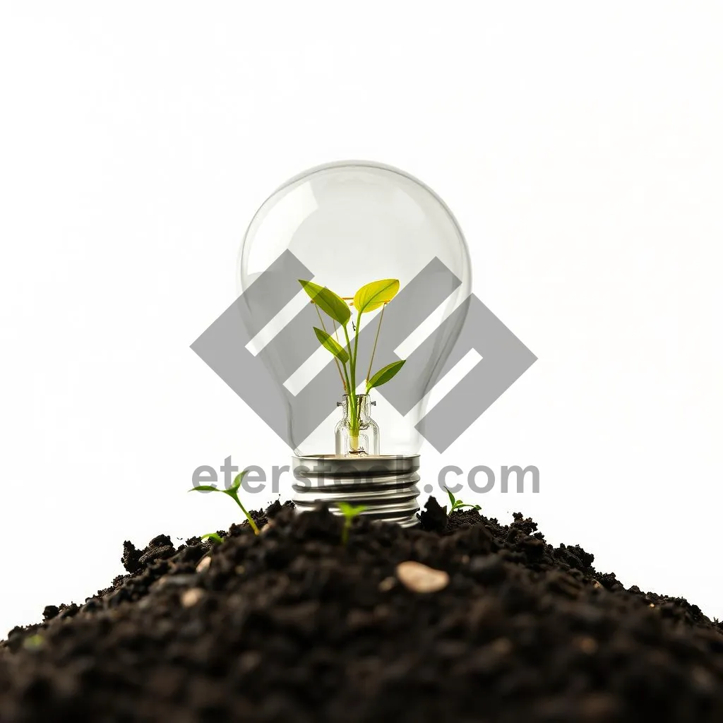 Picture of Perfume Bottle with Seedling in Glass Jar