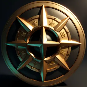 Shiny Gold Metallic Shield Icon Button