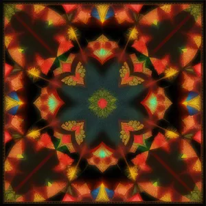 Vibrant Pumpkin Kaleidoscope: Colorful Fantasy Fractal Art