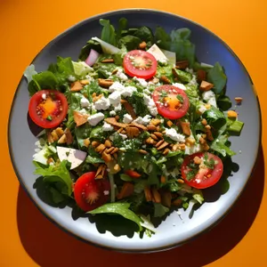 Delicious Gourmet Plate with Healthy Vegetables and Cheese