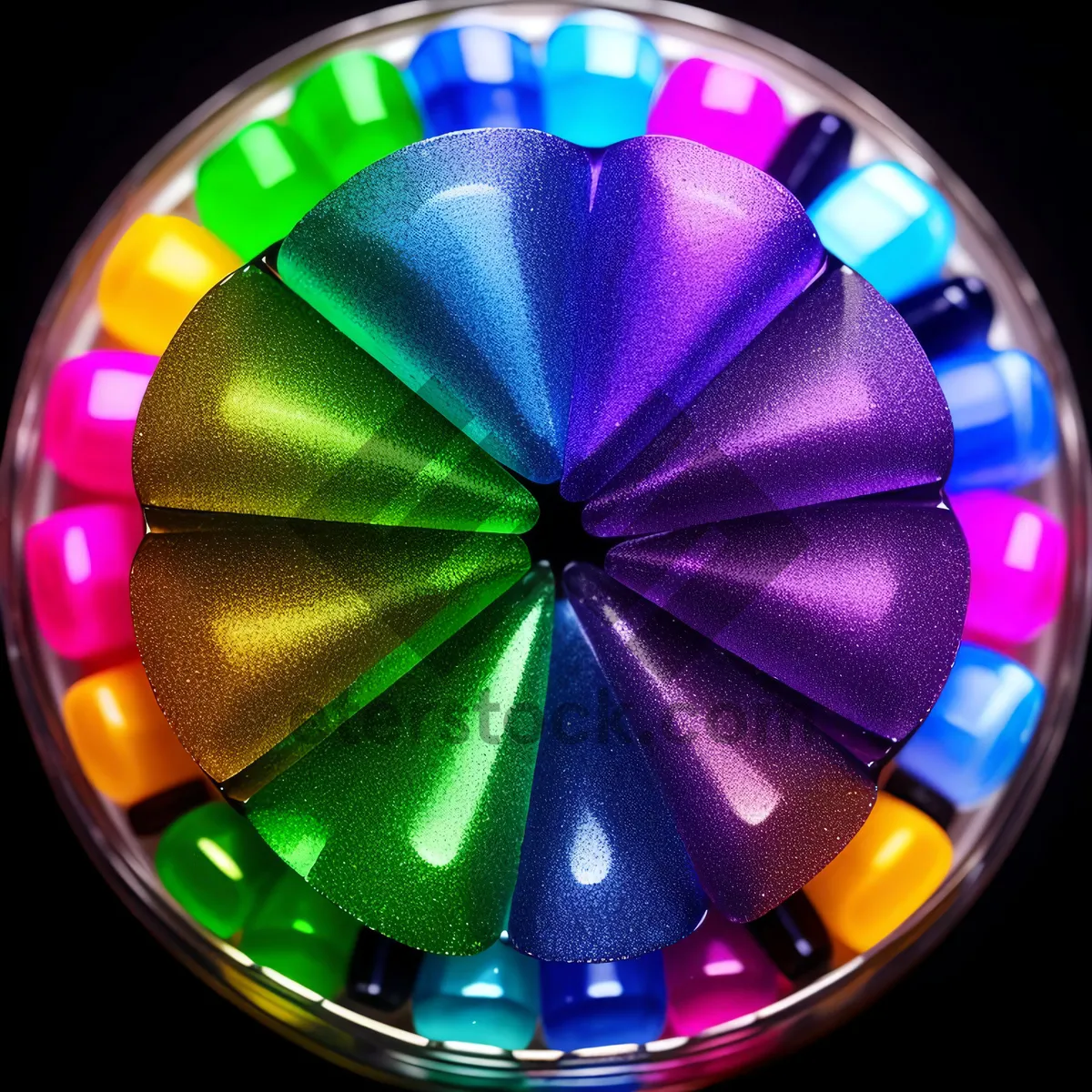 Picture of Gemstone Pinwheel: Artistic Mechanical Wheel with Textured Light