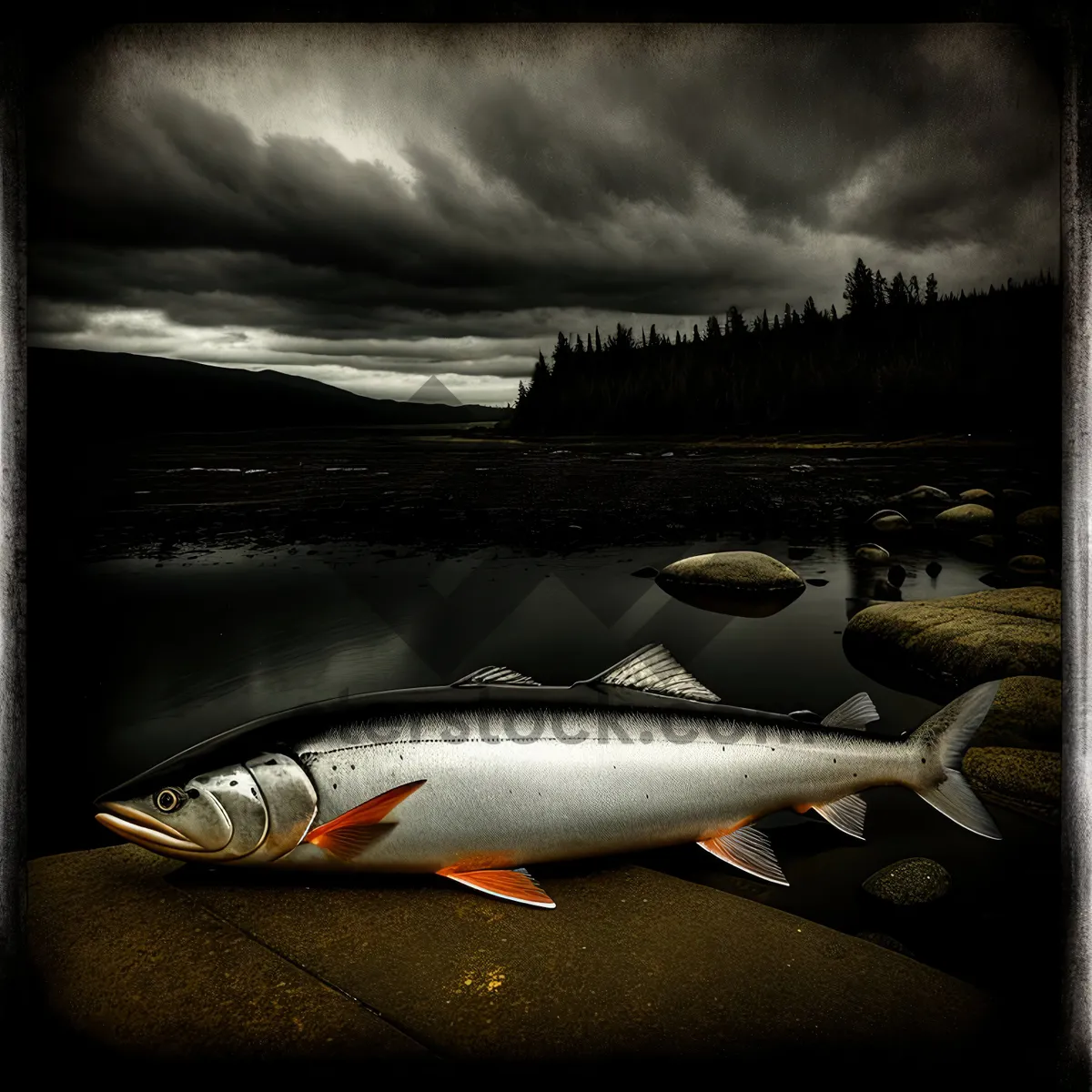 Picture of Underwater Coho Salmon: Majestic Ocean Food Fish