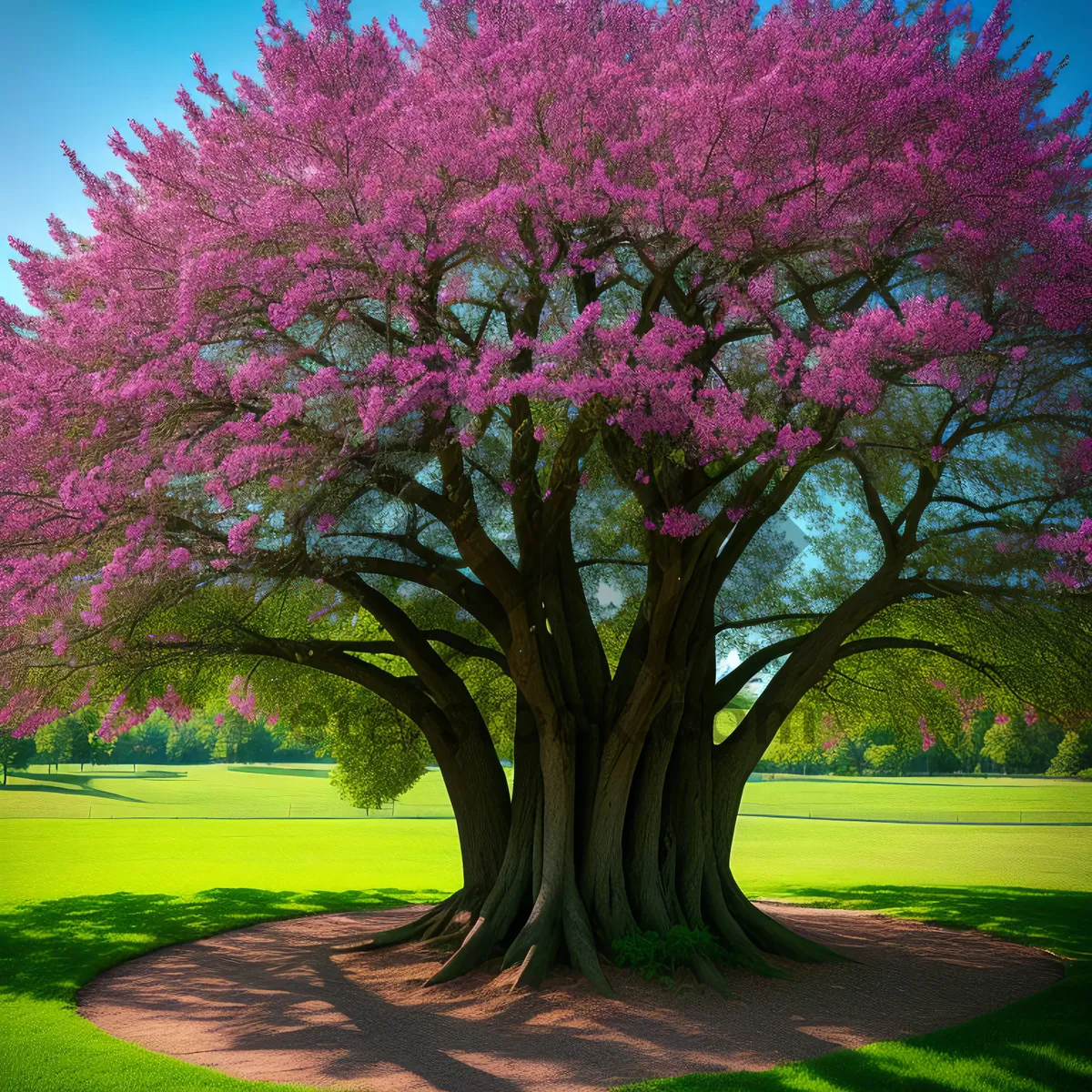 Picture of Colorful Lilac Tree in a Park