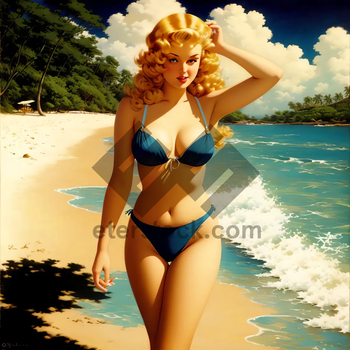 Picture of Exotic Beachwear: Sexy Bikini Swimsuit on Tropical Sands