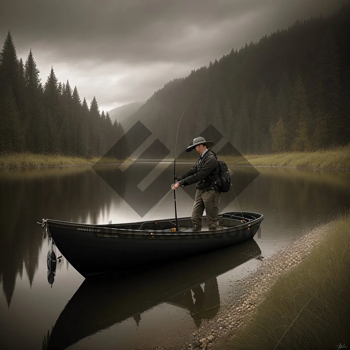 Picture of Serene Waters: Kayaking through Mountain Reflections