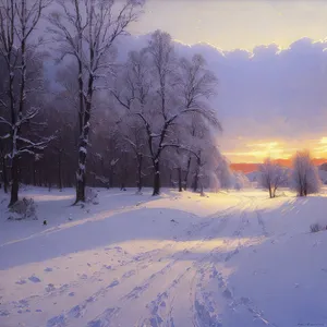 Winter Wonderland: Majestic snowy forest landscape