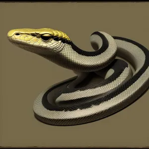 Wild Viper Snake in the Darkness