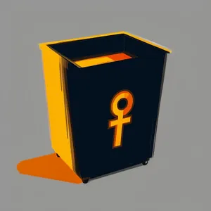 3D Thumbtack Box Icon: Symbolic Container