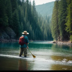 Summer Angler's Paddle on Rippling Waters