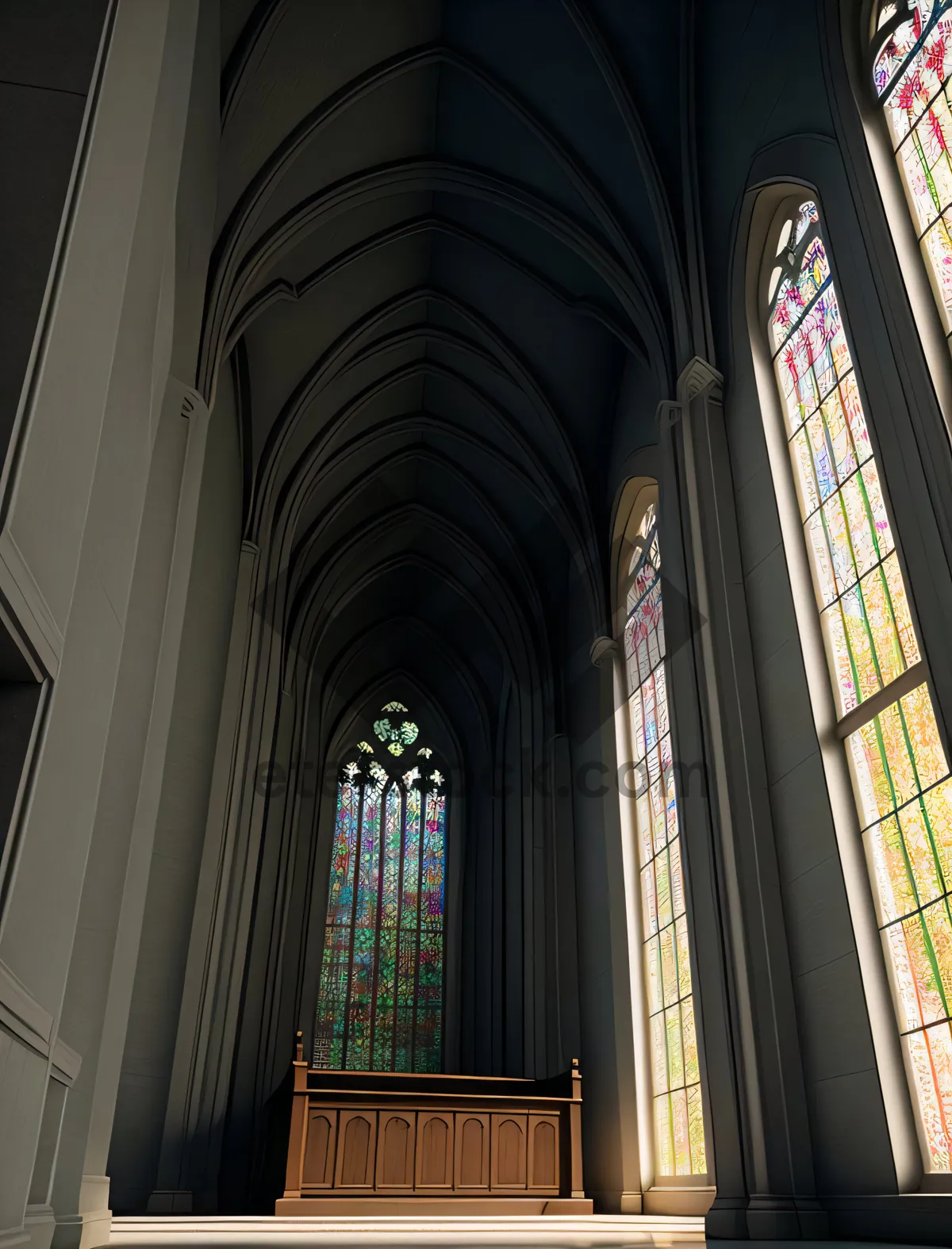 Picture of Stunning Gothic Cathedral Window with Organ