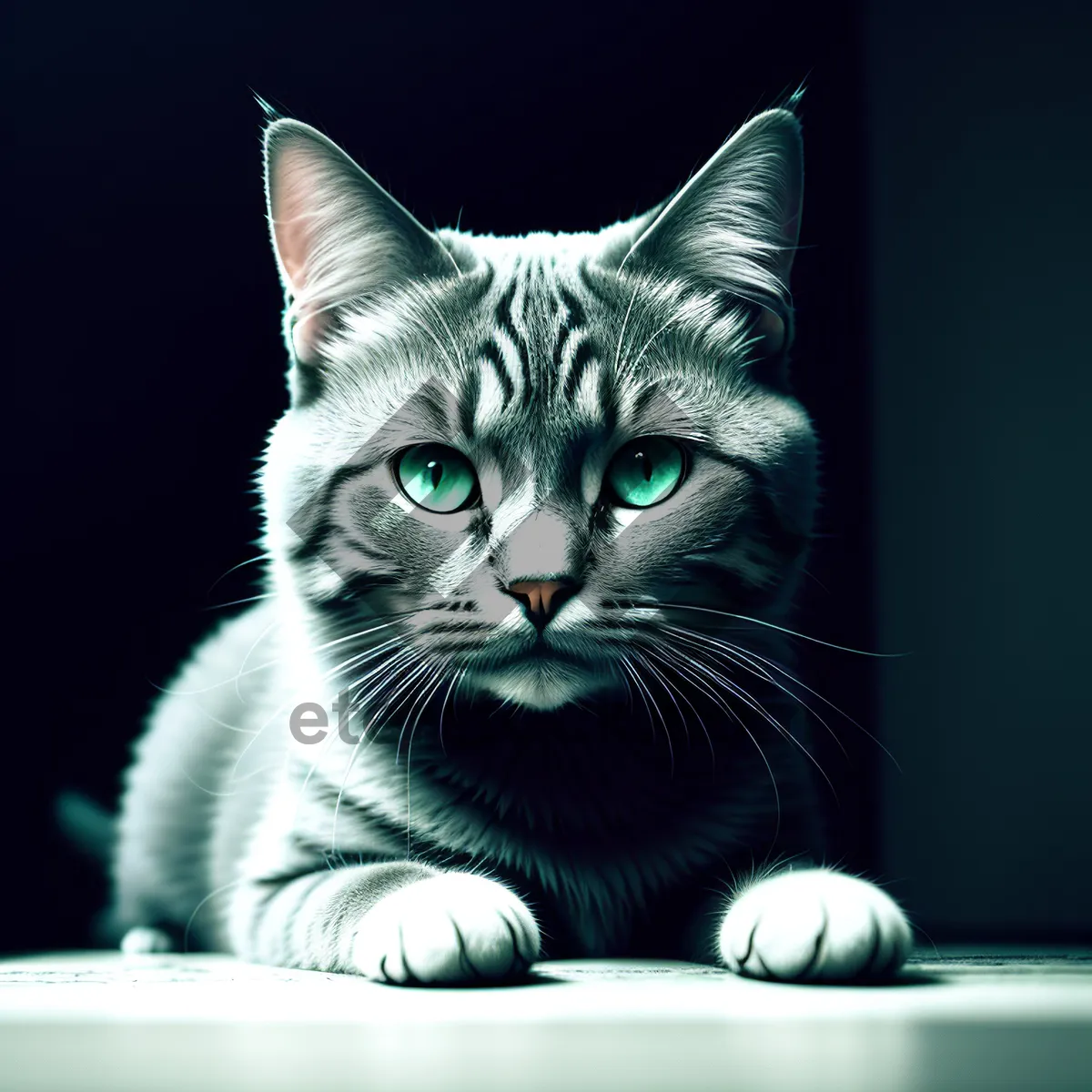 Picture of Curious Kitty in a Fluffy Gray Tabby Fur