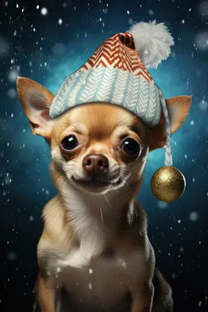 Cute Chihuahua Puppy in Studio Portrait