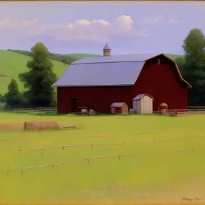 Rural Barn in the Serene Countryside