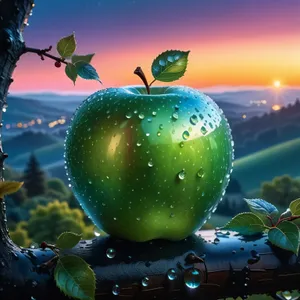 Healthy Granny Smith Apple Tree Holiday Decoration