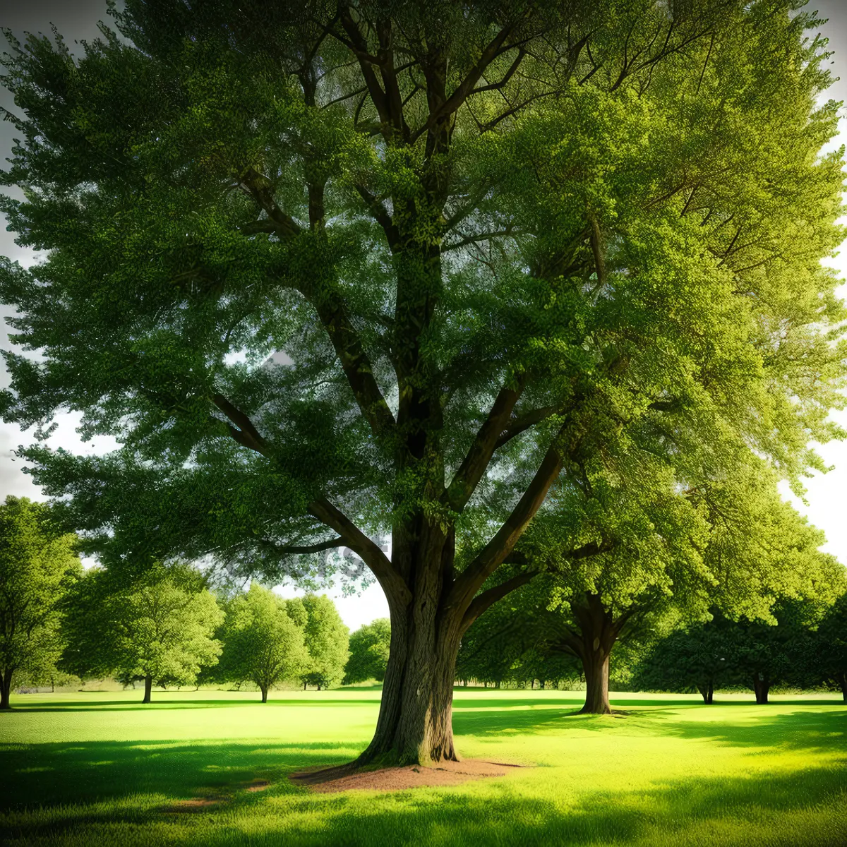 Picture of Tranquil Woodland Vista with Towering Trees