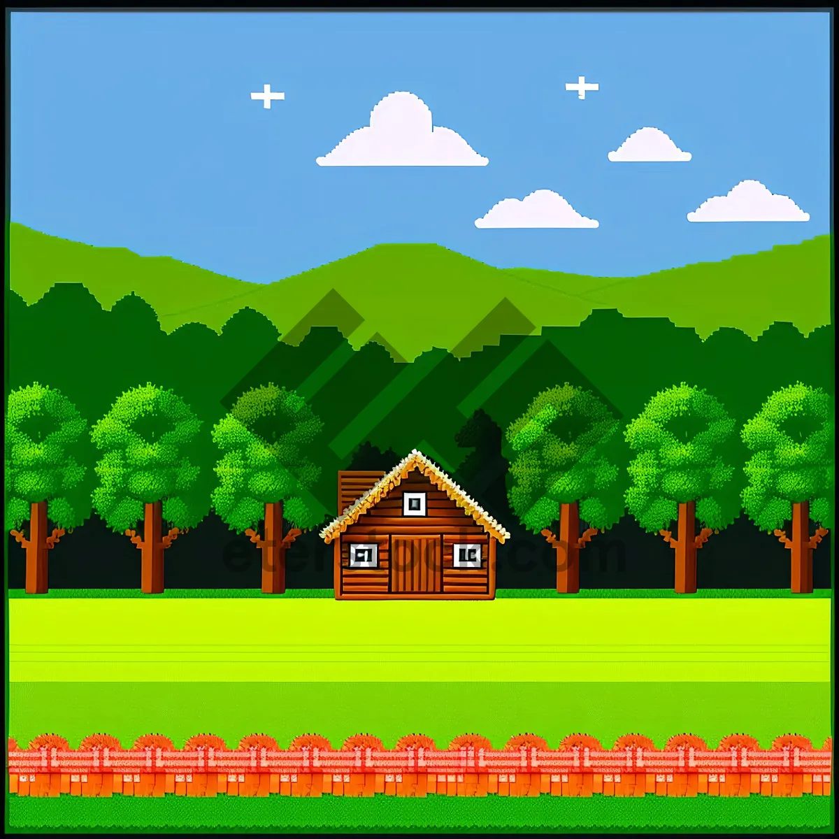 Picture of Idyllic Summer Landscape: Splendid Meadow under Blue Sky