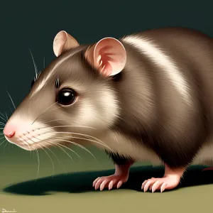 Cute Rat with Fluffy Fur and Whiskers