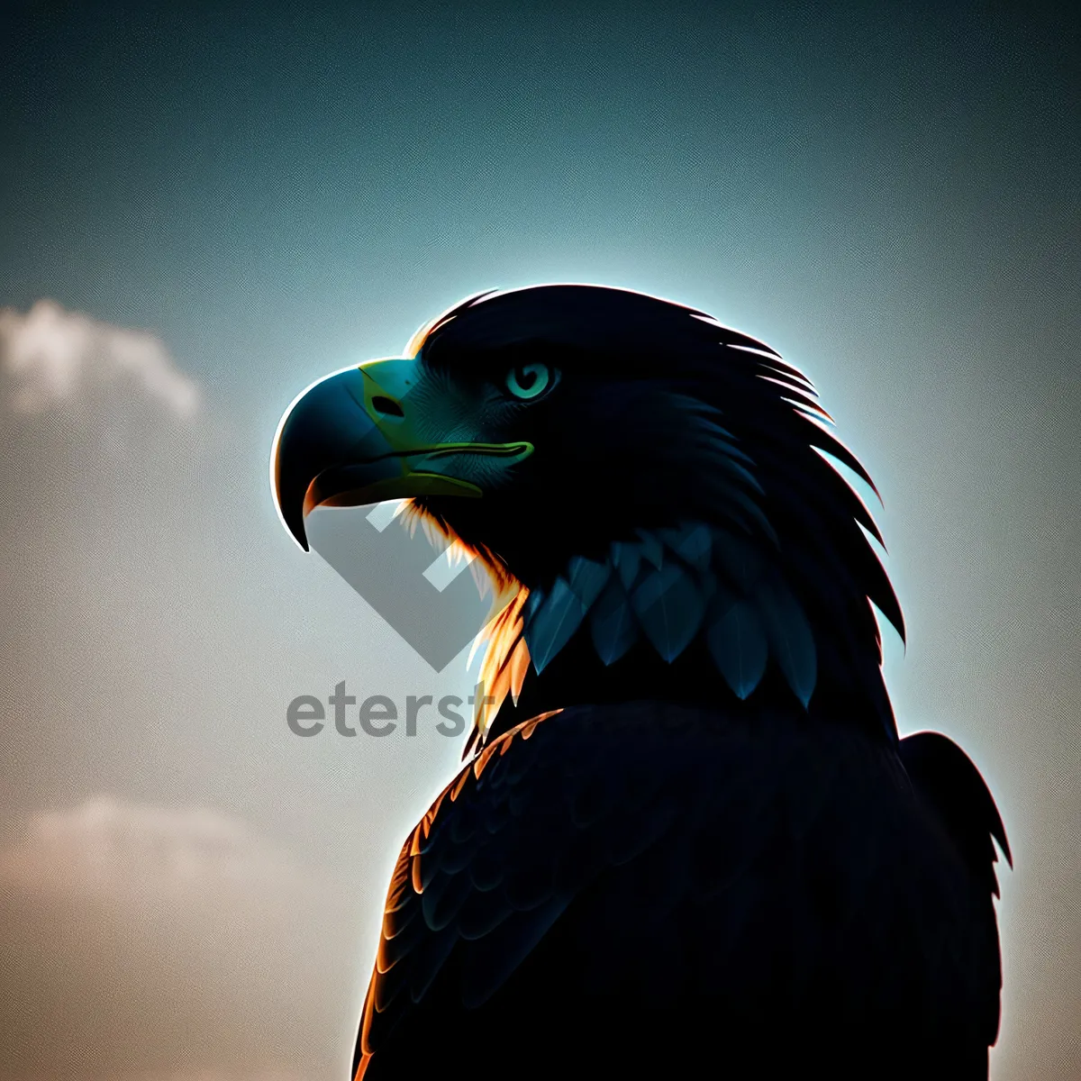 Picture of Auk Seabird Perched, Watchful Gaze