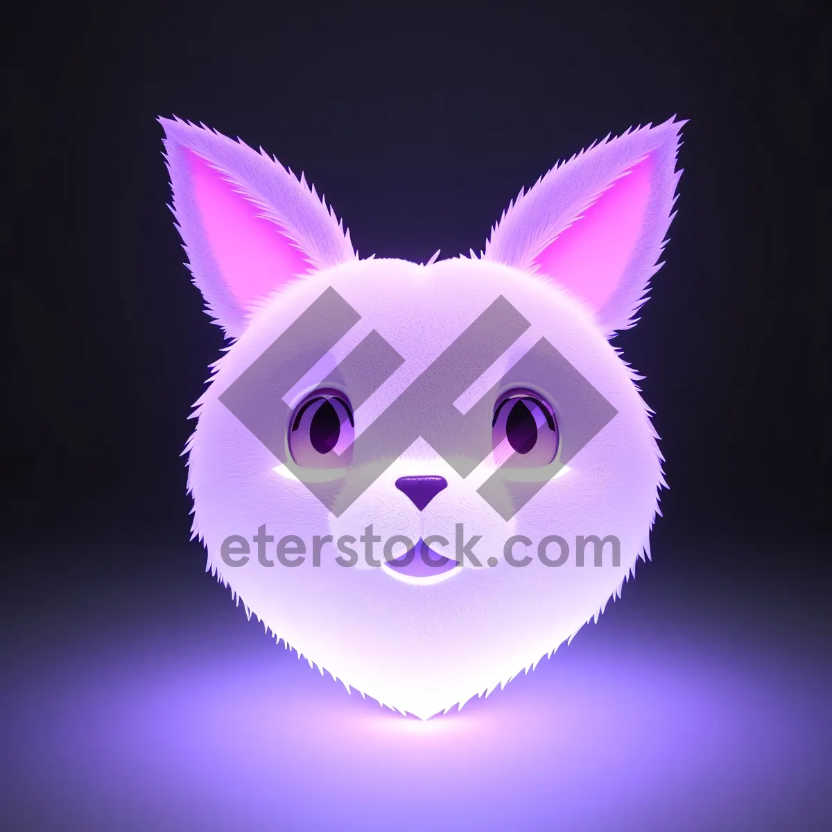 Picture of Cute Pink Bunny Cartoon Graphic - Fun Animal Art