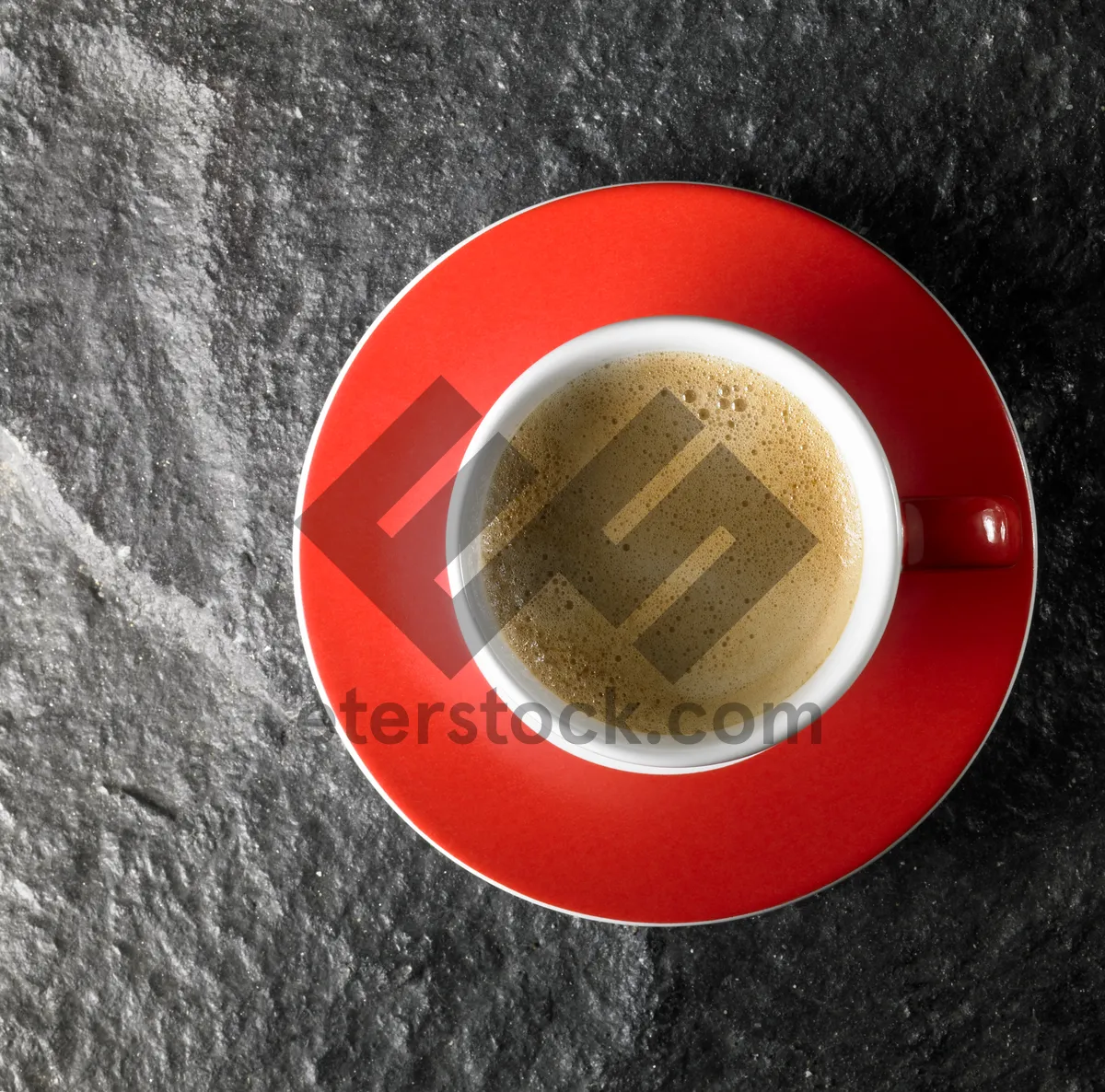 Picture of Morning coffee in black china cup on table