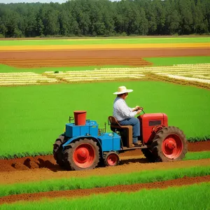 Rural Harvest: Farm Machinery at Work