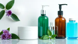 Hygiene and Relaxation: Spa Bottles in Bathroom Area