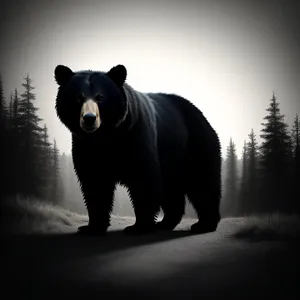 Majestic Black Bear Amidst Wildlife