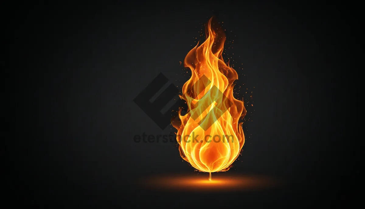 Picture of Fiery Flame Art with Orange Glow and Texture