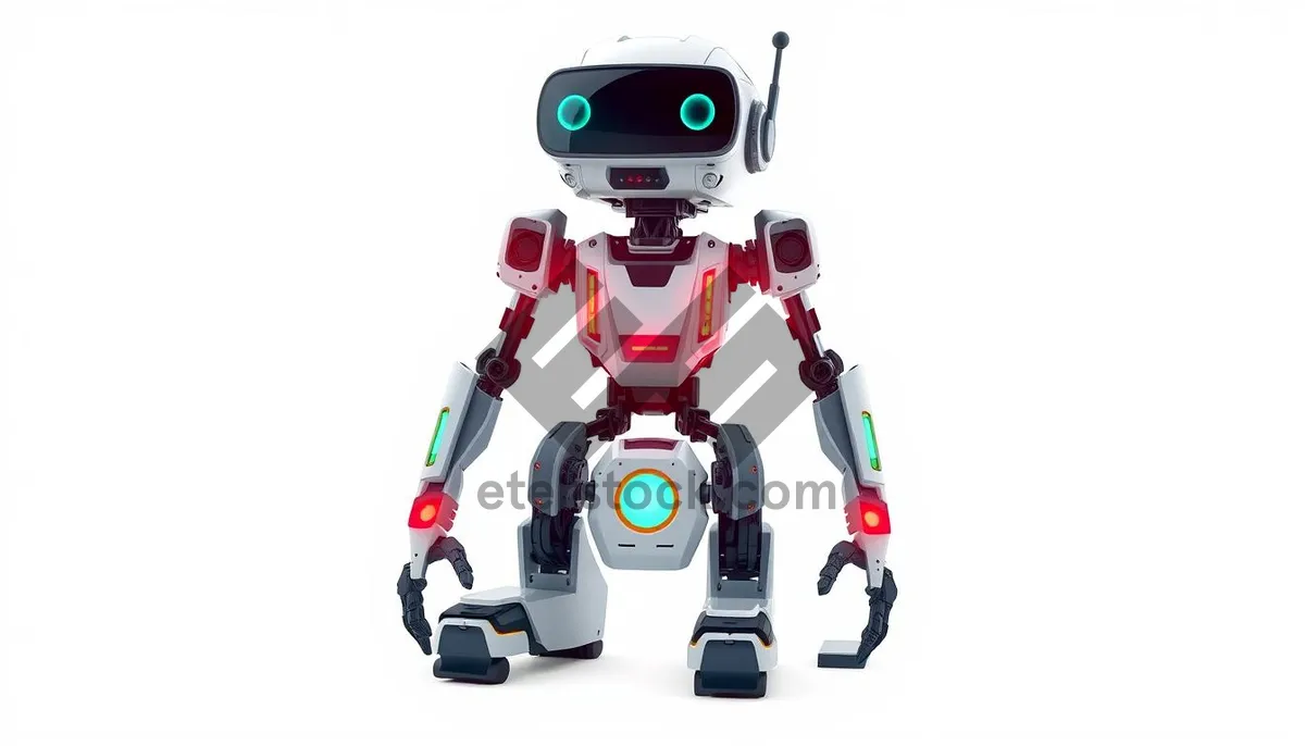 Picture of Futuristic 3D Robot Character Plaything Technology Render.